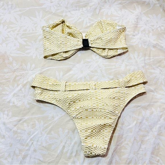 Lisa Marie Fernandez | Buckle Bandeau Metallic Bikini Set - Size 1 2-4 - Picture 7 of 7